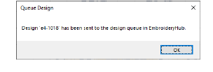 Push designs to EmbroideryConnect design queue
