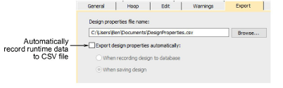Output design information to CSV