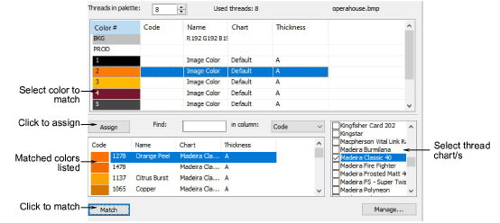 Match bitmap colors