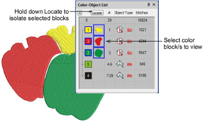 view selected color blocks Images High Quality Grahic View designs with the Color-Object List